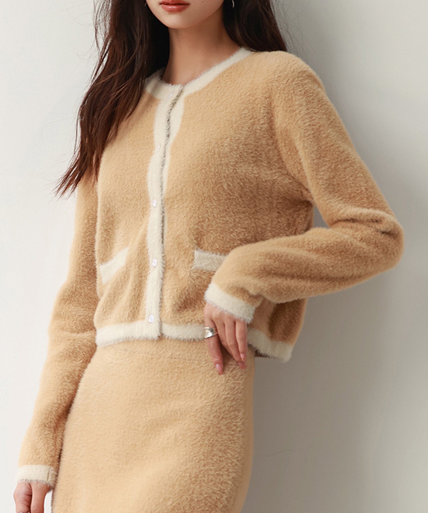 配色シャギーニットカーディガンsdpxyf6337-103-17