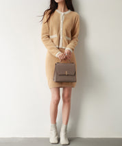 配色シャギーニットカーディガンsdpxyf6337 ブラウン