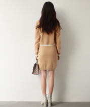 配色シャギーニットカーディガンsdpxyf6337 ブラウン