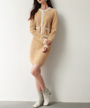 配色シャギーニットカーディガンsdpxyf6337 ブラウン