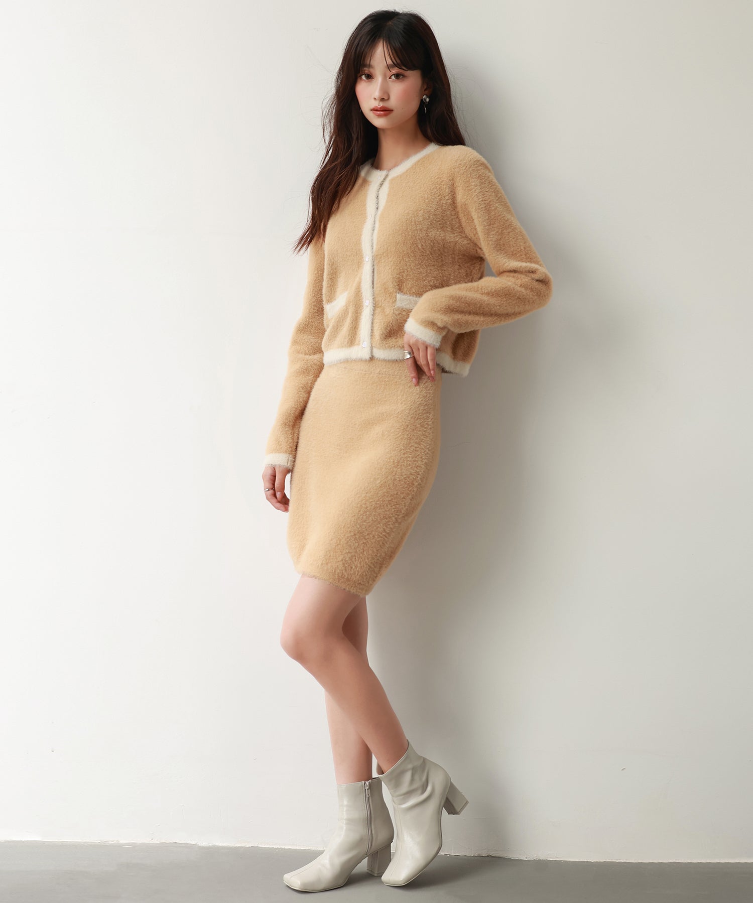 ふわふわシャギーニットミニスカートsdpxyf6338