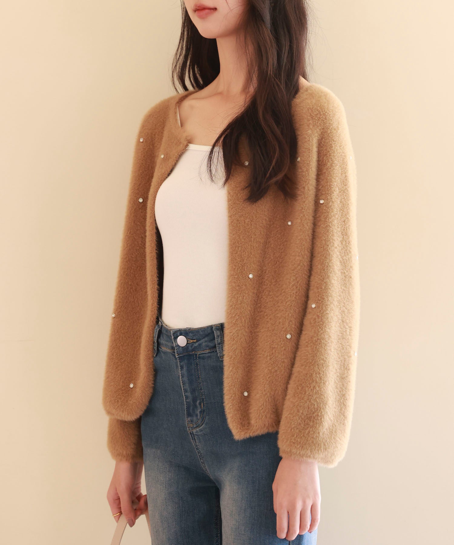 ダイヤモンドビジューニットカーディガンsdpxyf6356 ブラウン