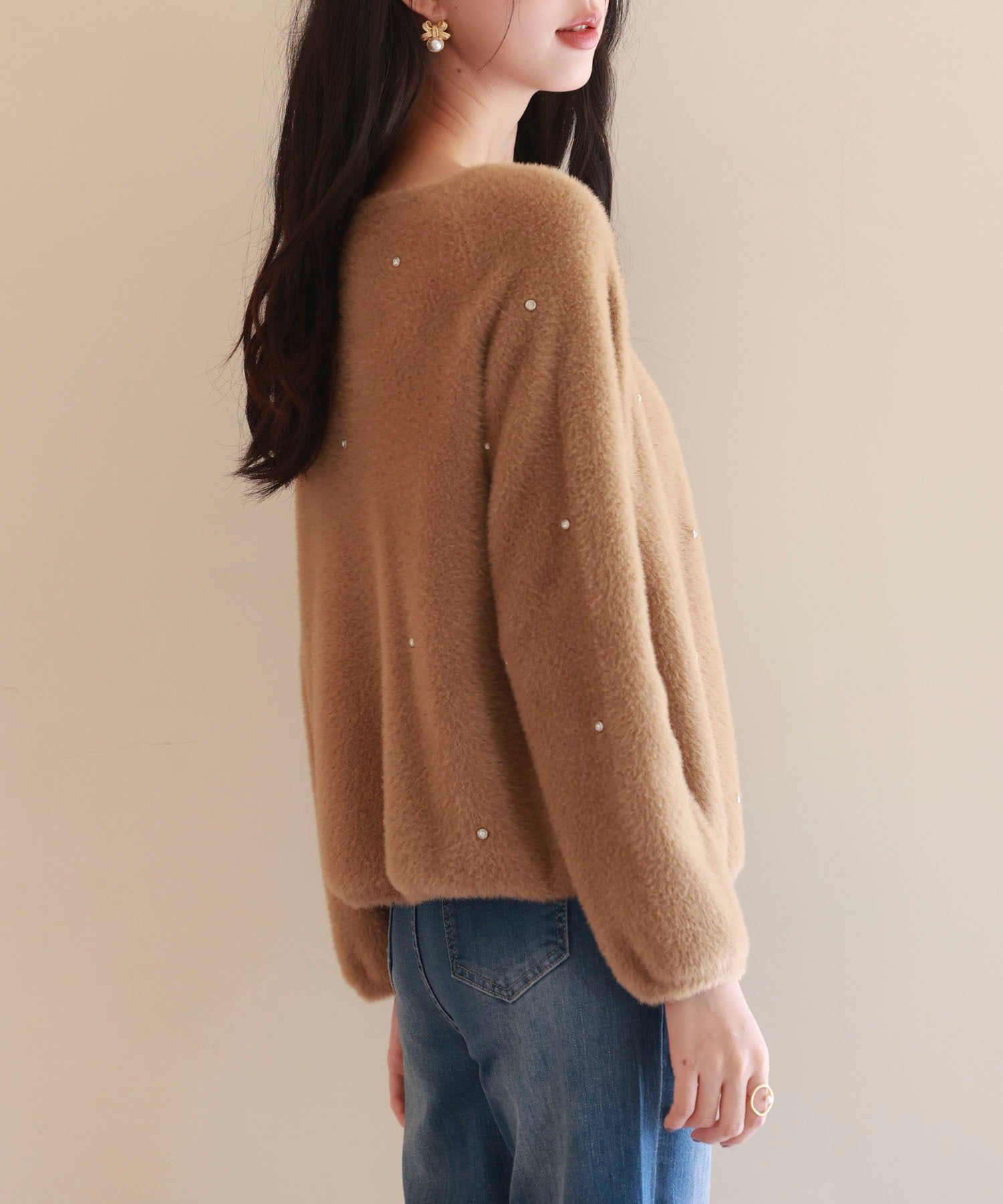 ダイヤモンドビジューニットカーディガンsdpxyf6356 ブラウン