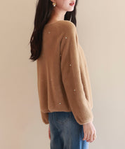 ダイヤモンドビジューニットカーディガンsdpxyf6356 ブラウン