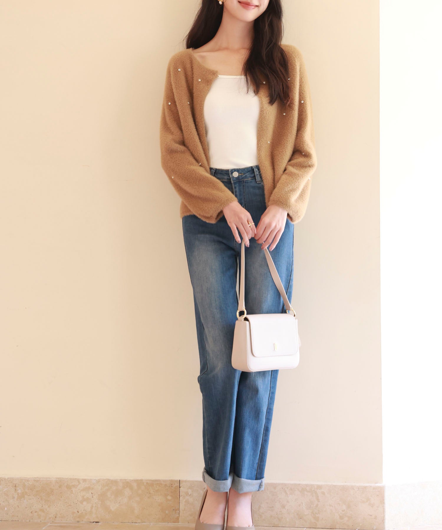 ダイヤモンドビジューニットカーディガンsdpxyf6356 ブラウン