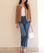 ダイヤモンドビジューニットカーディガンsdpxyf6356 ブラウン