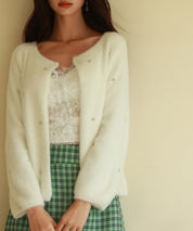 ダイヤモンドビジューニットカーディガンsdpxyf6356 ホワイト