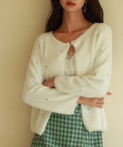 ダイヤモンドビジューニットカーディガンsdpxyf6356 ホワイト