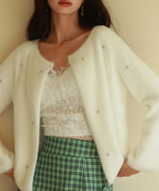 ダイヤモンドビジューニットカーディガンsdpxyf6356 ホワイト