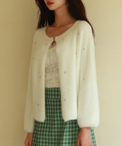 ダイヤモンドビジューニットカーディガンsdpxyf6356 ホワイト