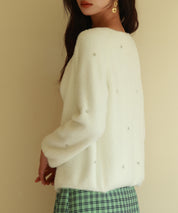 ダイヤモンドビジューニットカーディガンsdpxyf6356 ホワイト