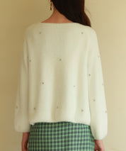 ダイヤモンドビジューニットカーディガンsdpxyf6356 ホワイト