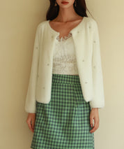 ダイヤモンドビジューニットカーディガンsdpxyf6356 ホワイト