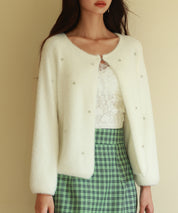 ダイヤモンドビジューニットカーディガンsdpxyf6356 ホワイト