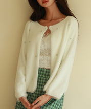 ダイヤモンドビジューニットカーディガンsdpxyf6356 ホワイト