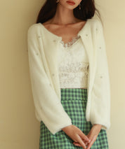 ダイヤモンドビジューニットカーディガンsdpxyf6356 ホワイト