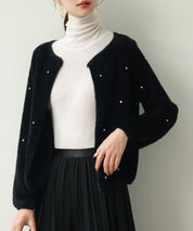 ダイヤモンドビジューニットカーディガンsdpxyf6356 ブラック