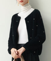 ダイヤモンドビジューニットカーディガンsdpxyf6356 ブラック