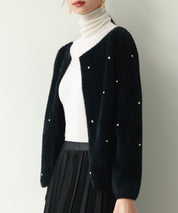 ダイヤモンドビジューニットカーディガンsdpxyf6356 ブラック