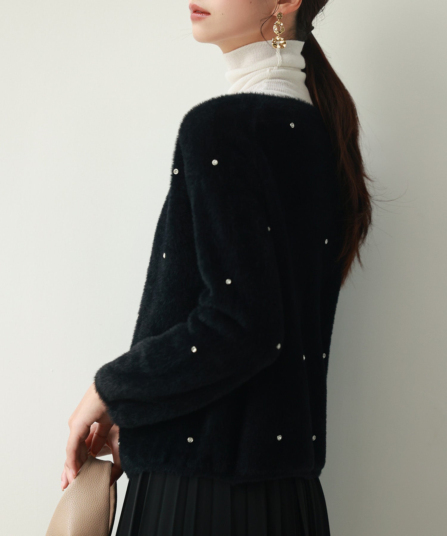 ダイヤモンドビジューニットカーディガンsdpxyf6356 ブラック