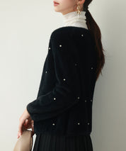 ダイヤモンドビジューニットカーディガンsdpxyf6356 ブラック