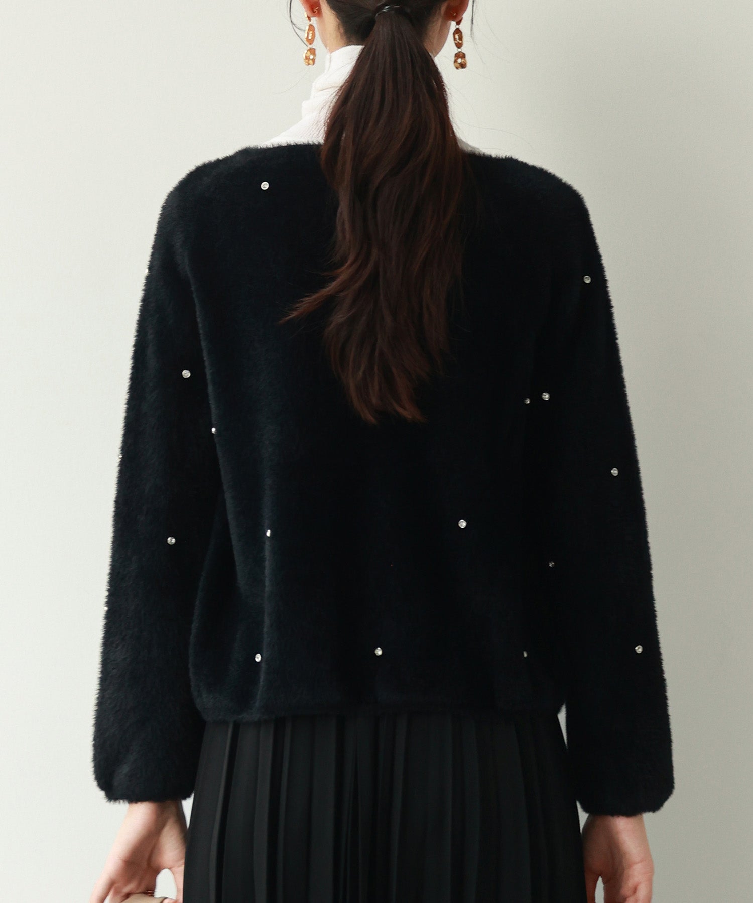 ダイヤモンドビジューニットカーディガンsdpxyf6356 ブラック