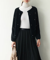 ダイヤモンドビジューニットカーディガンsdpxyf6356 ブラック