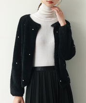 ダイヤモンドビジューニットカーディガンsdpxyf6356 ブラック