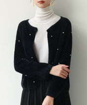 ダイヤモンドビジューニットカーディガンsdpxyf6356 ブラック