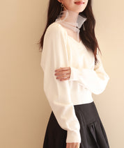 レイヤード風ニットプルオーバsdpxyf6398 アイボリー