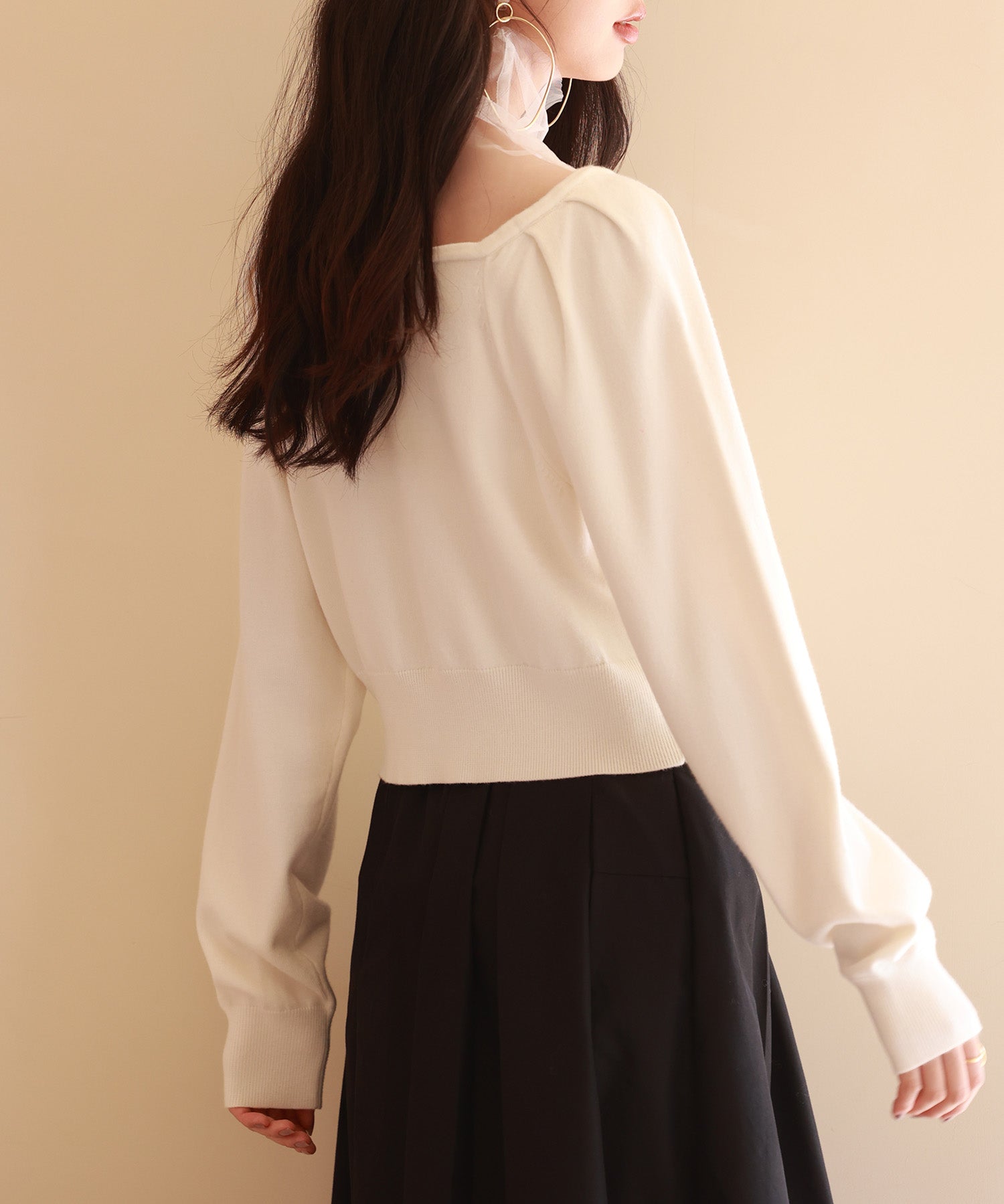 レイヤード風ニットプルオーバsdpxyf6398 アイボリー