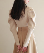 配色カラーマトンスリーブニットプルオーバーsdpxyf6502