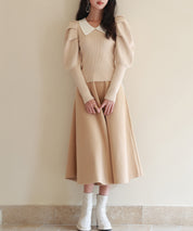 配色カラーマトンスリーブニットプルオーバーsdpxyf6502