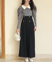 配色カラーマトンスリーブニットプルオーバーsdpxyf6502