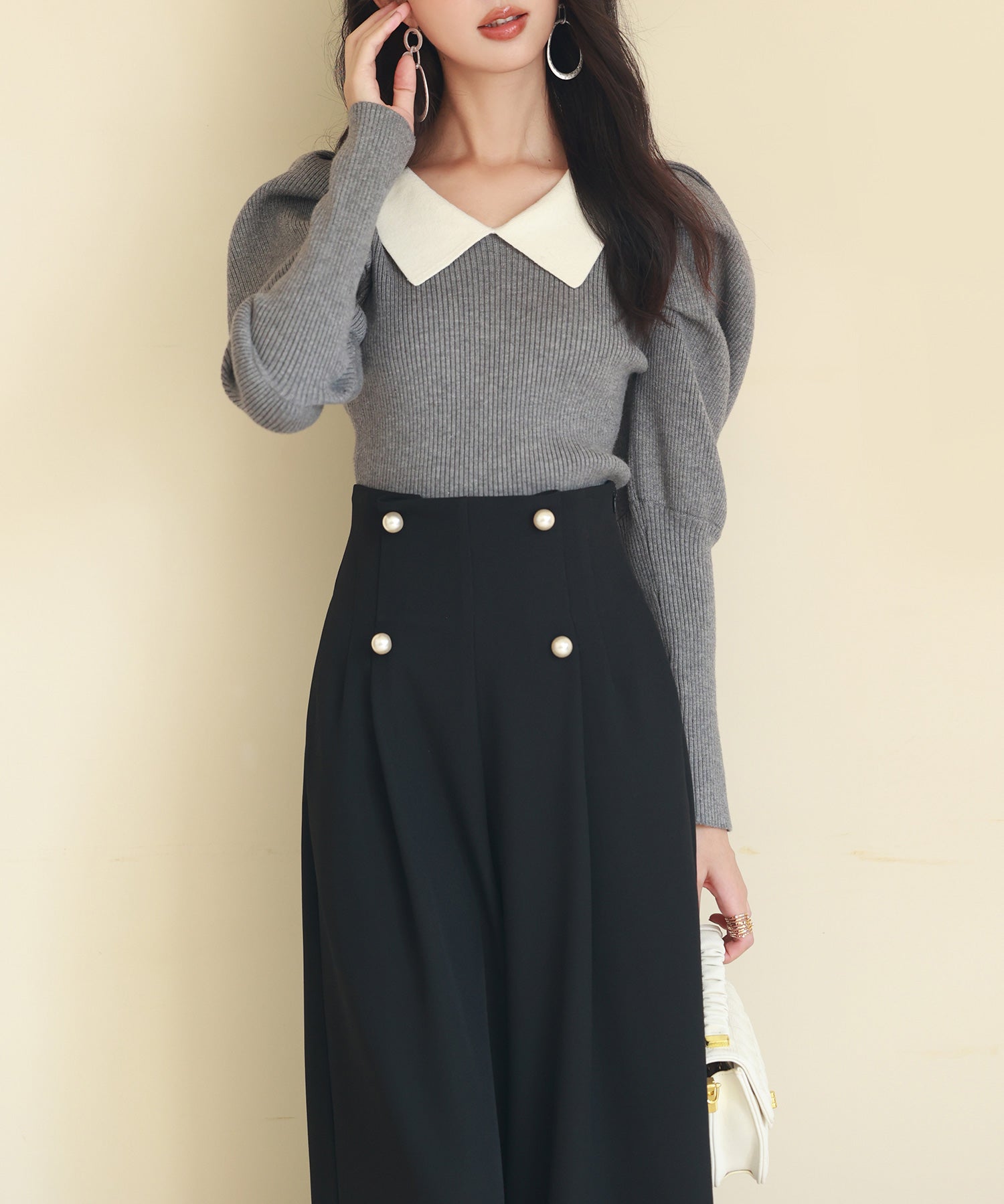 配色カラーマトンスリーブニットプルオーバーsdpxyf6502