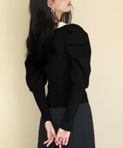 配色カラーマトンスリーブニットプルオーバーsdpxyf6502