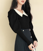 配色カラーマトンスリーブニットプルオーバーsdpxyf6502