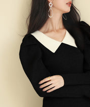 配色カラーマトンスリーブニットプルオーバーsdpxyf6502