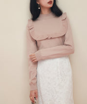 胸元フリルプチハイネックニットプルオーバーsdpxyf6507-103-14