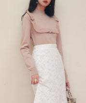 胸元フリルプチハイネックニットプルオーバーsdpxyf6507