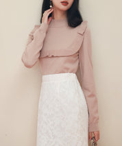 胸元フリルプチハイネックニットプルオーバーsdpxyf6507