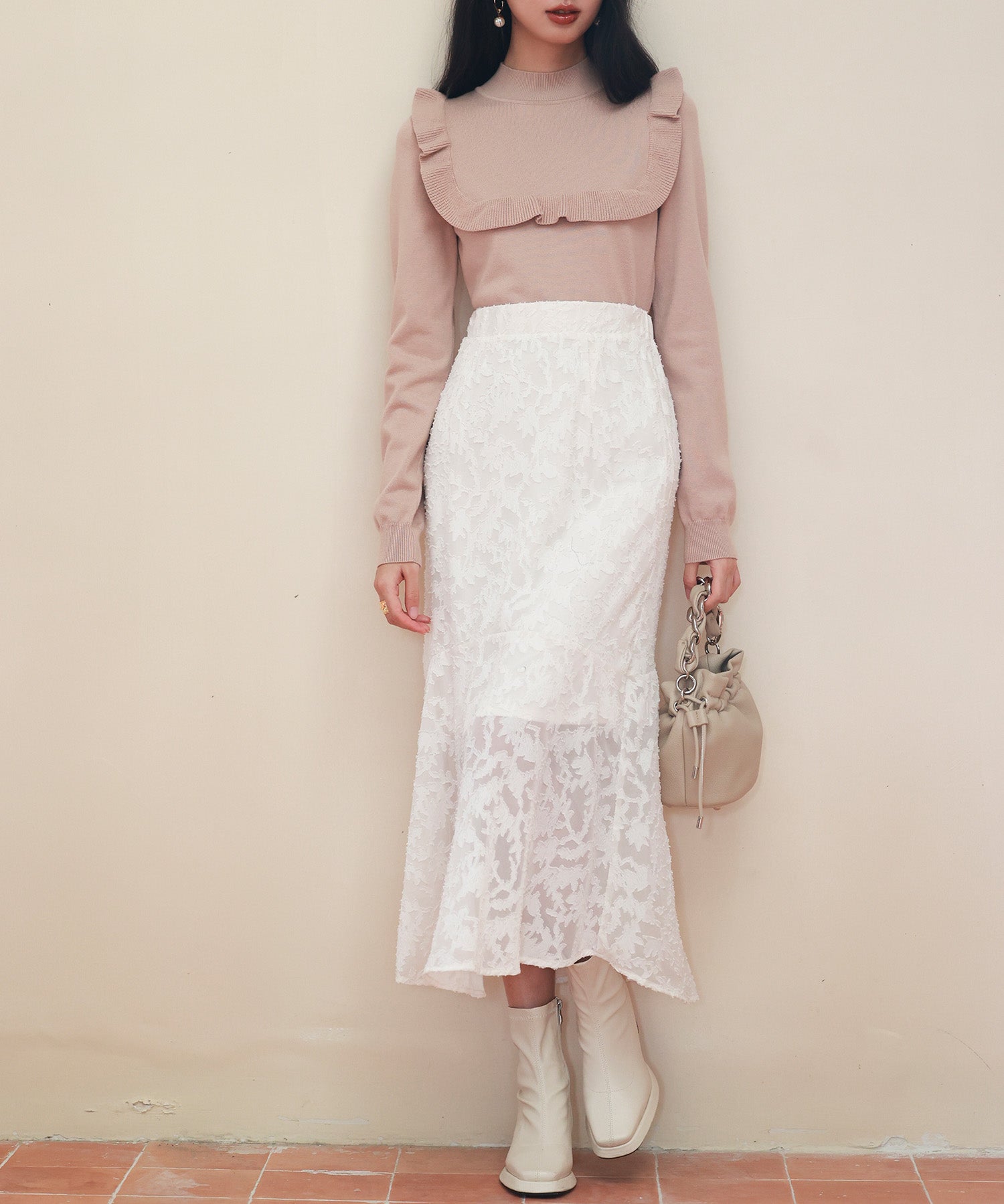 胸元フリルプチハイネックニットプルオーバーsdpxyf6507