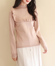 胸元フリルプチハイネックニットプルオーバーsdpxyf6507