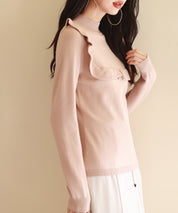 胸元フリルプチハイネックニットプルオーバーsdpxyf6507