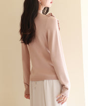 胸元フリルプチハイネックニットプルオーバーsdpxyf6507