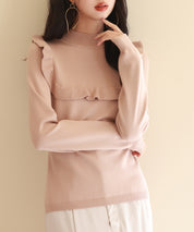 胸元フリルプチハイネックニットプルオーバーsdpxyf6507