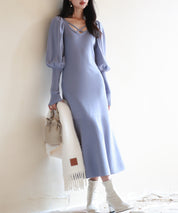 マトンスリーブニットミモレ丈ワンピースsdpxyf6521-103-72
