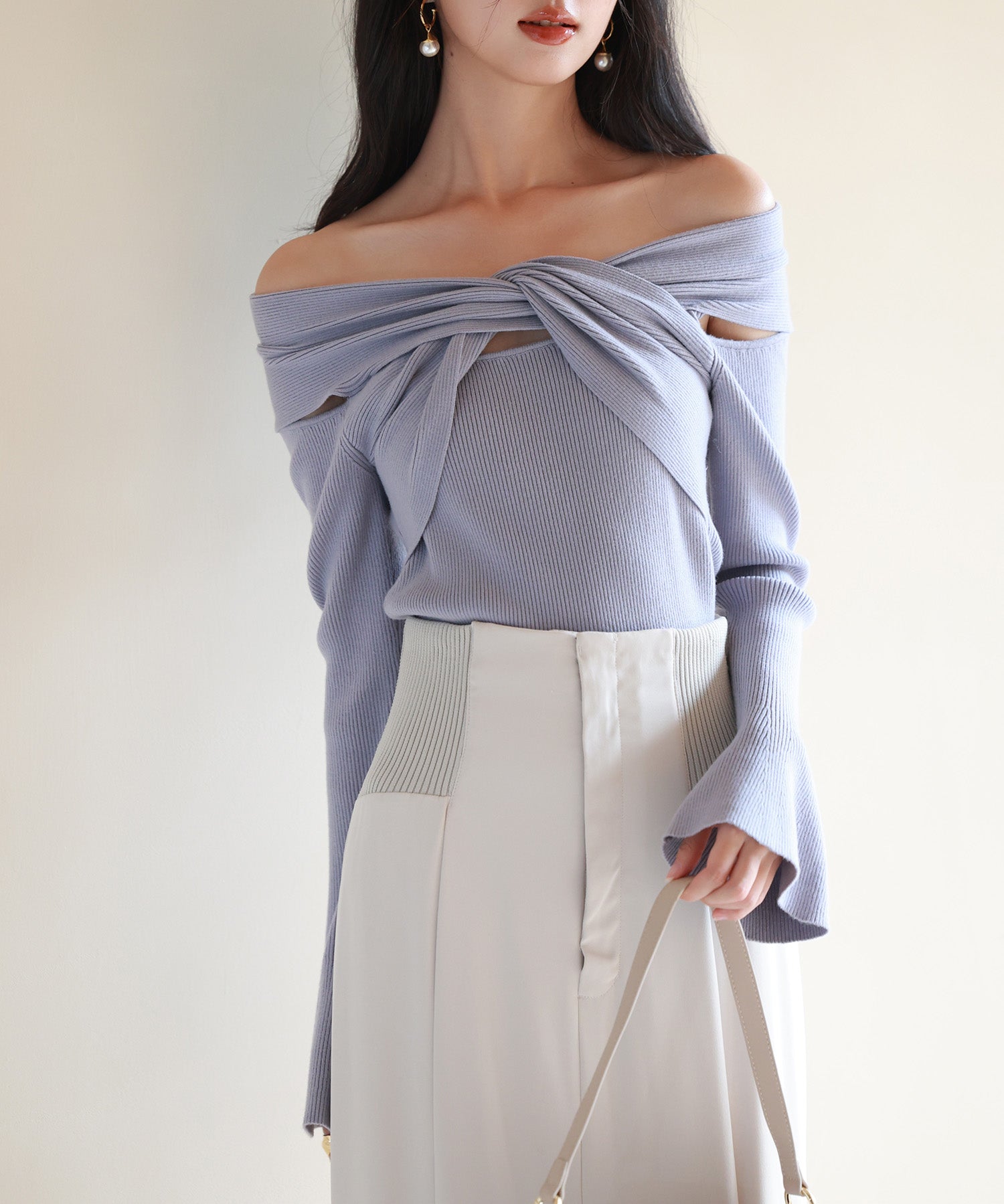 【2way着用】フレア袖口ニットプルオーバーsdpxyf6525-103-72