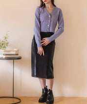 ビジューボタンニットカーディガンsdpxyf6529 パープル