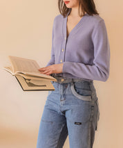 ビジューボタンニットカーディガンsdpxyf6529 パープル